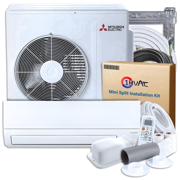 Mitsubishi 20 SEER2 HX-Series 24000 BTU Single Zone Mini Split Heat Pump 230v System