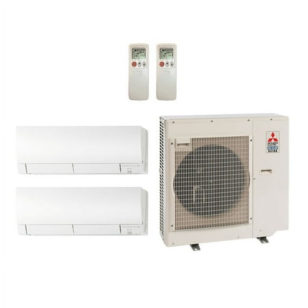 Mitsubishi 27,000 Btu 19.2 SEER2 2-Zone Ductless Mini Split Heat Pump System - 9K-18K - MXZ3C30NA - MSZ-GS09NA - MSZ-GS18NA
