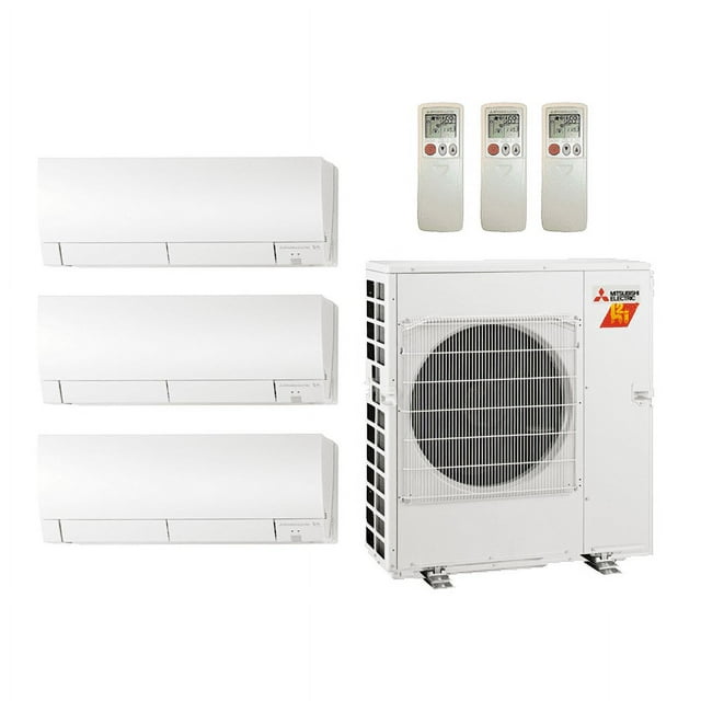 Mitsubishi 30,000 Btu 19.2 SEER2 3Zone Ductless Mini Split Heat Pump