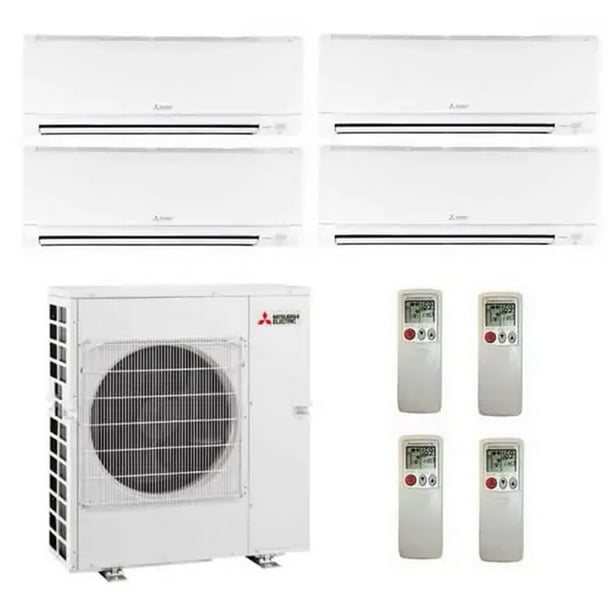 Mitsubishi 42,000 BTU 4 Zone Wall Mounted Ductless MiniSplit Heat Pump