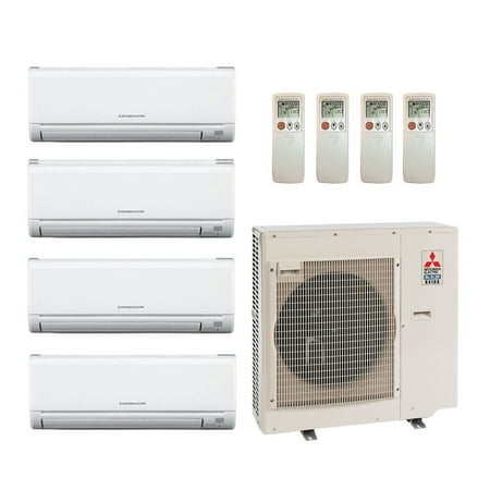 Mitsubishi 42,000 Btu 19.2 SEER2 4-Zone Mini Split Heat Pump System - 6K-9K-9K-18K - MXZ4C36NA - MSZ-GS06NA - (2) MSZ-GS09NA - MSZ-GS18NA