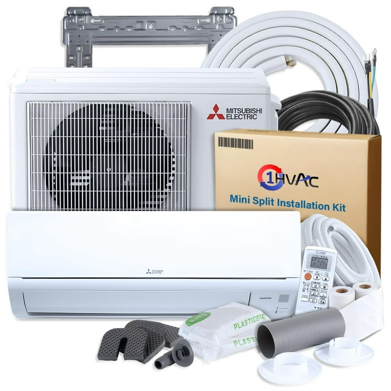 Split System Mitsubishi Mini Split Heat Pump 9000 Btu Mitsubishi Mini-Split  Heat Pump 9,000 BTU SEER2 Model