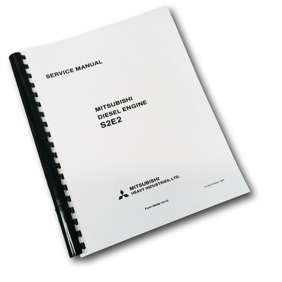 Mitsubishi Diesel Engine S2E S2E2 Series Technical Service Repair Shop Manual