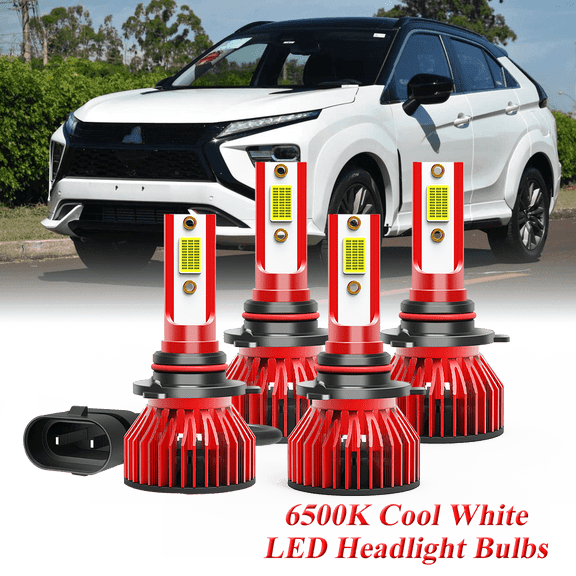 For Mitsubishi Eclipse Cross 2018-2024 High Low Beam Bulb Combo - 30,000LMLED Headlight Bulb Kit, 6500K Cool White 600% Super-Bright Bulb, Plug & Play
