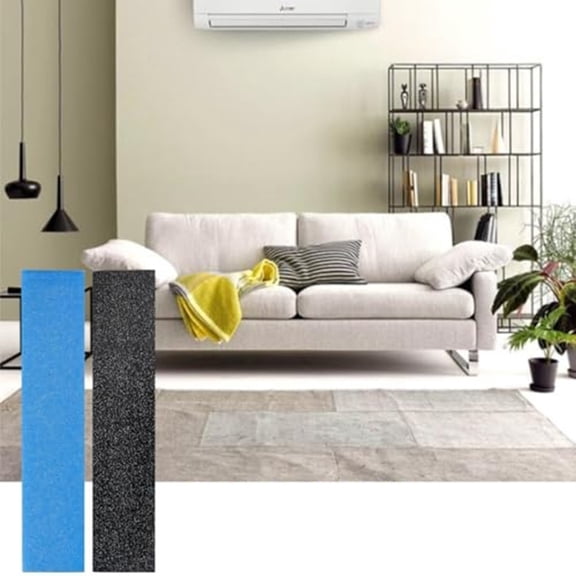 For Mitsubishi Electric MAC-2330FT-E MAC-3000FT-E Air Conditioner Filter Cotton 4-Pack Enzyme Activated Carbon PU Sponge Fiber Replacement Parts 210x46x5mm Black and Blue
