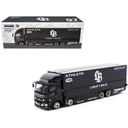 Mitsubishi Fuso Super Great Truck RHD with Transporter Liberty Walk Black Truck64 1/64 Diecast Model Car by Tarmac Works