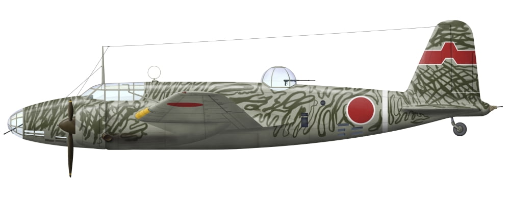 Mitsubishi Ki-21 bomber of the Imperial Japanese Army Air Service Canvas Art - InkwormStocktrek Images (23 x 9)