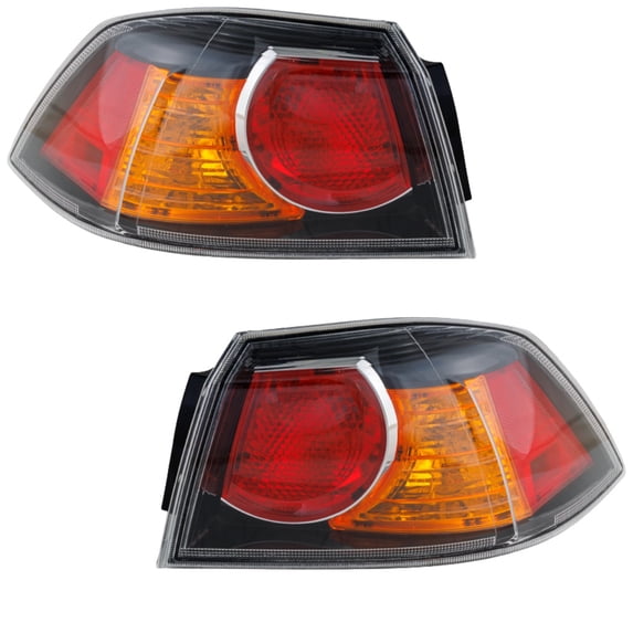 For Mitsubishi Lancer 2009-2017 Tail Light Driver and Passenger Side | Pair | Outer | Evolution | With Turbo 2.0L Engine | CAPA | Replacement For MI2804103C, MI2805103C | 8330A621, 8330A622