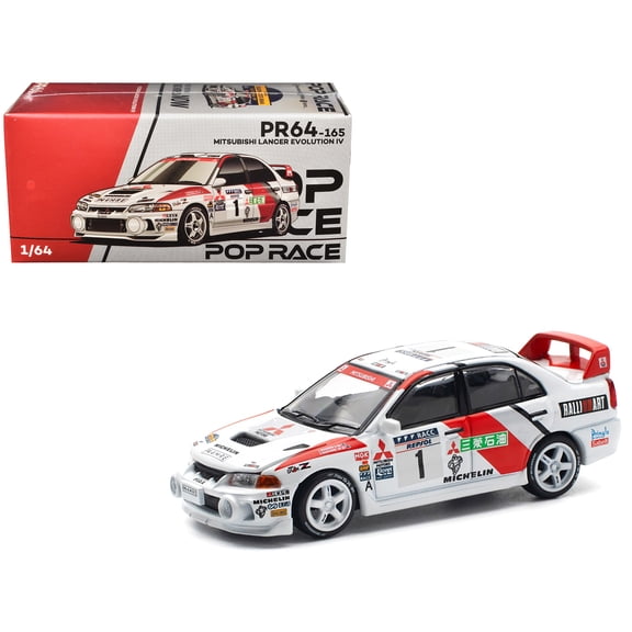 Mitsubishi Lancer Evolution IV RHD (Right Hand Drive) #1 Tommi Makinen - Seppo Harjanne Winner "Rally de Catalunya" (1997) 1/64 Diecast Model Car by Pop Race