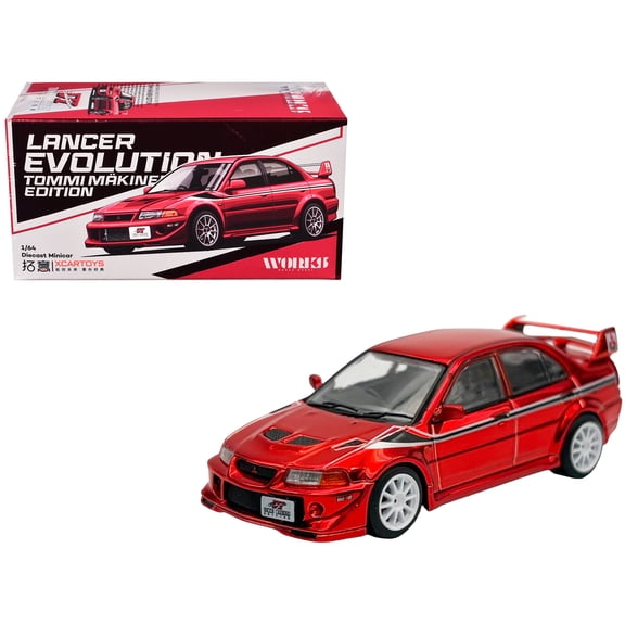 Mitsubishi Lancer Evolution VI RHD "Tommi Makinen Ed" Red Chrome "Hobby Expo China 2026" 1/64 Diecast Model Car by Works Model