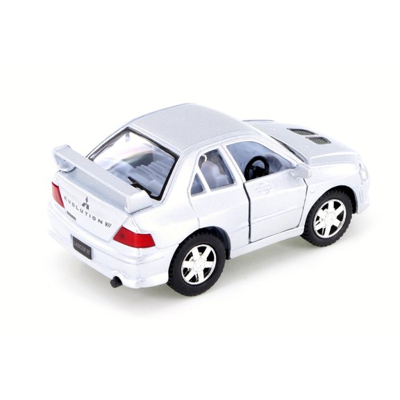 Mitsubishi Lancer Evolution VII, Silver - Kinsmart 4010/11D - 4" Scale Diecast Model Car