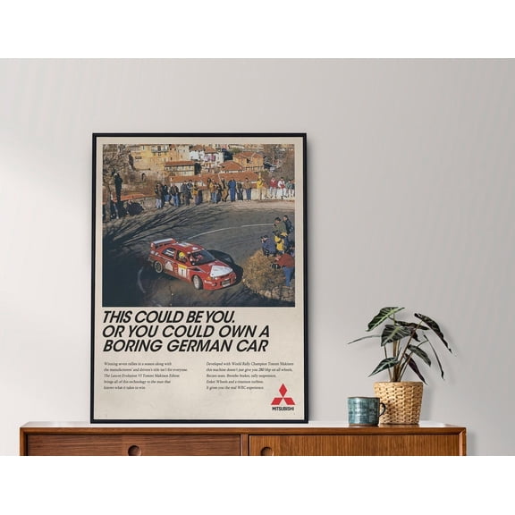 Mitsubishi Lancer Evolution Vi Poster, Wrc Rally Wall Art, Unframed Paper Poster 8x10in