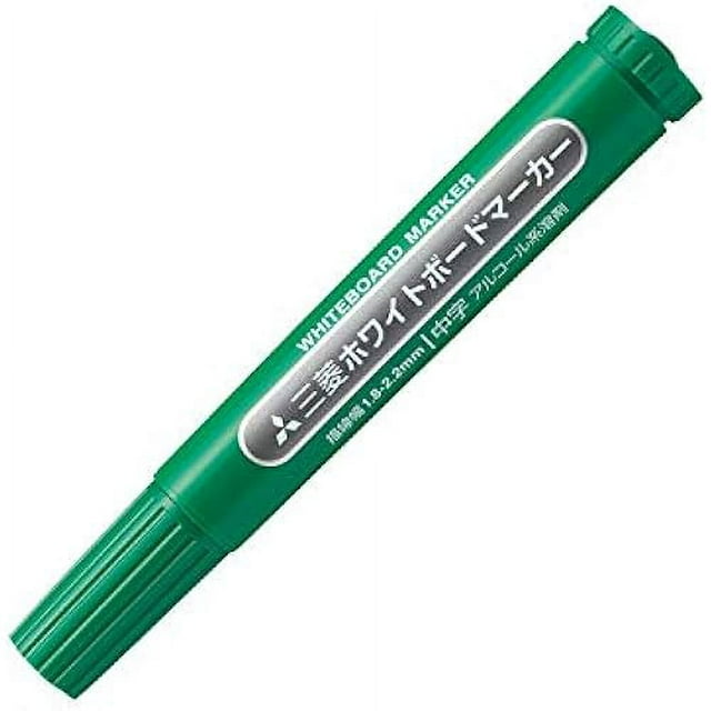 Mitsubishi Pencil Whiteboard Marker, Medium Point, Round Tip, Green 