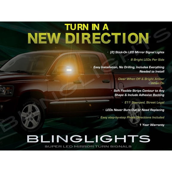 Mitsubishi Raider LED Side View Mirror Turnsignals Lights Mirrors Turn Signals Lamps Signalers Set