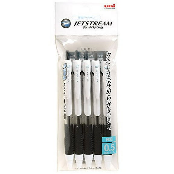 Mitsubishi Jetstream Ballpoint Pen 0.5mm Black 5pcs  Made in JAPAN - Tokyo Sakura Mall