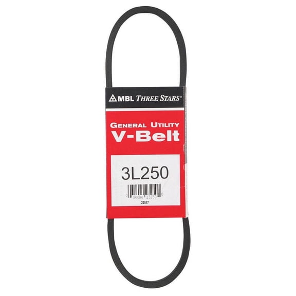 Gates General Utility V-Belt 3L250 - Universal Replacement - 0.38 in W x 25 in L, Black