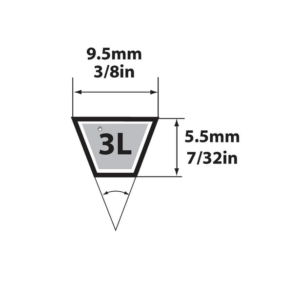Mitsuboshi Fractional Horsepower Replacement Belt 3L310 - Universal - 0.37" x 31" Black