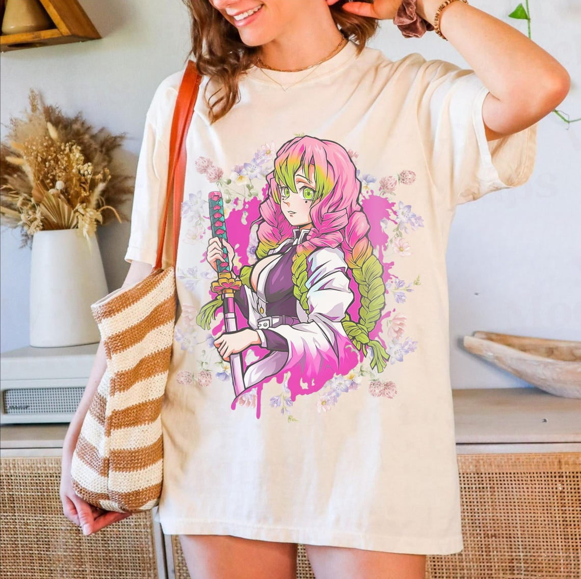Mitsuri Kanroji T-shirt, Kimetsu no Yaiba, Demon Slayer Manga Anime ...