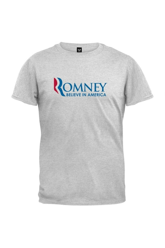 Mitt Romney - Believe In America Grey Adult T-Shirt - Large