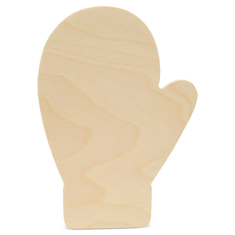 Mitten Cutouts 8-inch, Pack of 2 Unfinished Wood Crafts Blank, Small Wooden  Shapes for Crafts & Party Decor, by Woodpeckers 