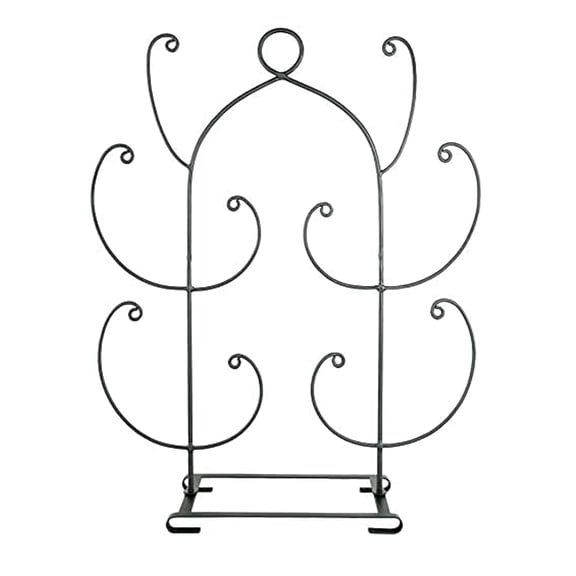 Mitten and Hat Drying Rack Tree Freestanding Wrought Iron Accessory Holder with 10 Hooks, Graphite Powder-Coated Finish Winter Gear Organizer for Gloves, Hats, Scarves, and Coats