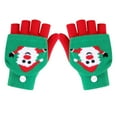 Mittens Lady Winter Half Finger Flip Up Thickened Warm Knit Christmas