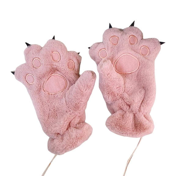 Mittens Winter Plush Gloves Cute Fluffy Costume Gloves Halloween Cosplay Gloves Finger Gloves