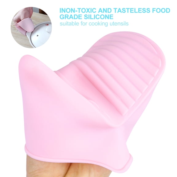 Mittens for Kitchen Set Silicone Gloves Heat Resistant Oven Mitts Mini Gauntlet 4 Pcs