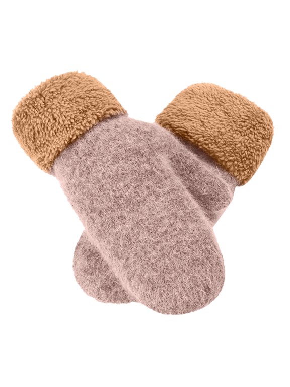 Mittens for Men Fashion Accessories Windproof Fleece Knitted Touch Screen Cozy Womens Gloves Khaki
