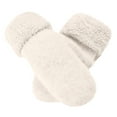 thumbnail image 1 of Mittens for Men Fashion Accessories Windproof Wool Knit Touch Screen Fitness Womens Gloves White, 1 of 4