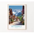 thumbnail image 1 of Mittenwald Germany Karwendel Alps Mountain Nature Art Print, Unframed Canvas 12x16in, 1 of 4