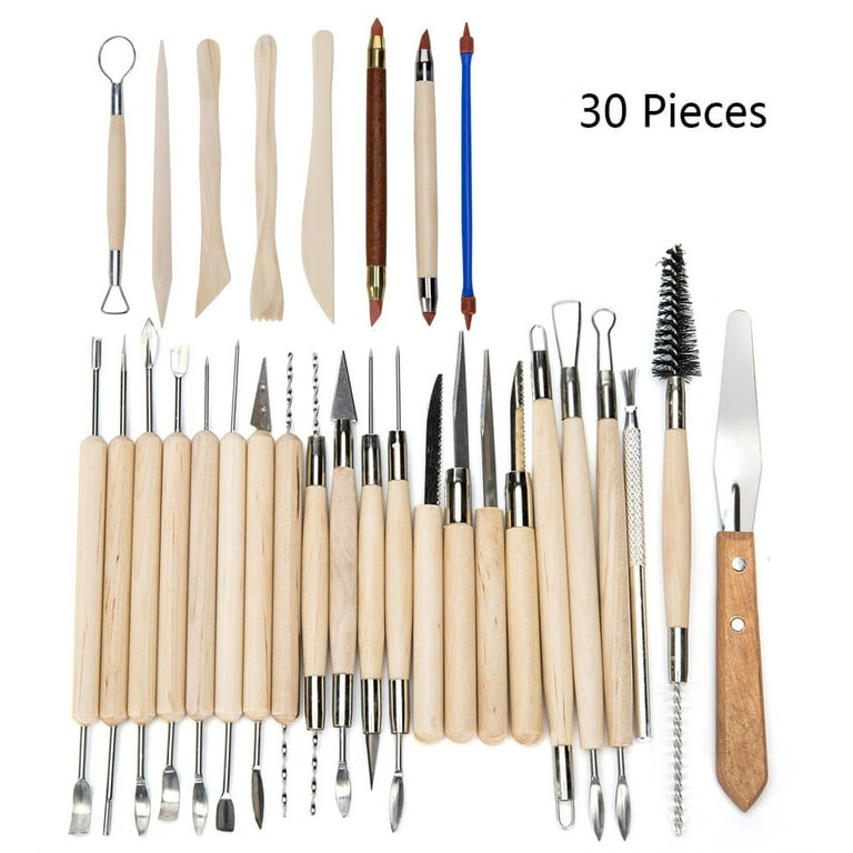 Mittory 30PCS Clay Sculpting Tools Pottery Carving Tool Set Clay Color  Shapers Wooden 