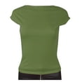 thumbnail image 1 of Mittory Everyday Fitted T-Shirt for Women,Crew Neck Basic Short Sleeves T ShirtCrop Tops Modal Slim Fit Tee, 1 of 5