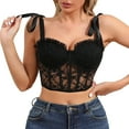 thumbnail image 1 of Mittory Lace Bralette for Women V Neck Bustier Corset Tops with Underwired Racerback Adjustable Strap Crop Top, 1 of 8