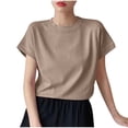 thumbnail image 1 of Mittory Ladies Tee Shirts Summer Crewneck Short Sleeve Plain Tops Loose Fit Shirts Pyjama Oversized Tops, 1 of 4