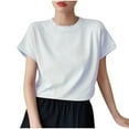 thumbnail image 1 of Mittory Ladies Tee Shirts Summer Crewneck Short Sleeve Plain Tops Loose Fit Shirts Pyjama Oversized Tops, 1 of 4