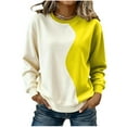 thumbnail image 1 of Mittory Long Sleeve Tops for Women Spring Fashion Color Block T Shirts Casual Ladies Tees Trendy Clothes, 1 of 5