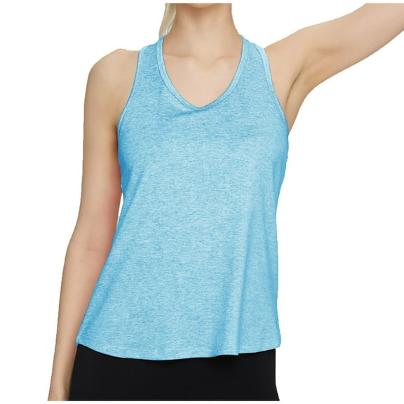 Mittory Racerback Workout Tank top for Women Crew Neck Activewear Running Tops Stretchy Athletic Sleeveless Shirts