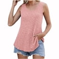 thumbnail image 1 of Mittory Ribbed Tank Tops for Women Solid Color Loose Crew Neck Tunic Blouse Sleeveless Dressy Casual Flowy Summer T-Shirt, 1 of 7