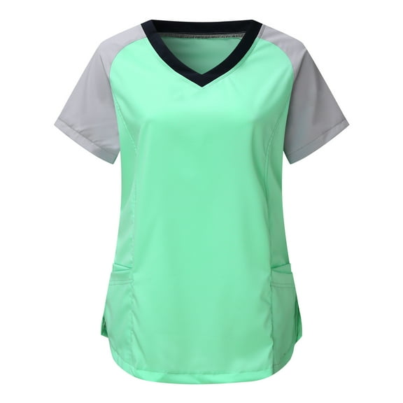 Mittory Scrub Top for Women, Crossover V-Neck, Fitted Back Super-Soft Scrub Top Breathable & Easy Care