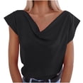 thumbnail image 1 of Mittory Shirts for Women Fashion Cowl Neck Tops for Women Dressy Casual Short Sleeve Clothes Summer Outfits, 1 of 7