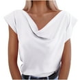 thumbnail image 1 of Mittory Shirts for Women Fashion Cowl Neck Tops for Women Dressy Casual Short Sleeve Clothes Summer Outfits, 1 of 7
