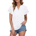 thumbnail image 1 of Mittory Short Sleeve Shirts for Women Fashion Plus Size Button Casual T Shirt Summer V Neck Printed Blouse Tees, 1 of 6