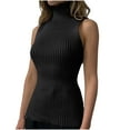 thumbnail image 1 of Mittory Sleeveless Mock Neck Tops for Women Sweater Knit Turtleneck Soft Basic Vest Tank Lightweight, 1 of 1