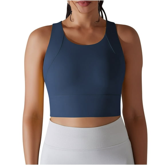 Mittory Sports Bras for Women Padded High Support Longline Seamless Workout Tank Top Yoga Bra Workout Exercise Sport Bra