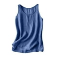 thumbnail image 1 of Mittory Summer Cotton Linen Tank Tops Women Sleeveless Square Neck Tees Shirts Elegant Solid Color Lightweight Comfy Blouses, 1 of 3