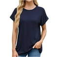thumbnail image 1 of Mittory Summer Spring Shirts for Women Tops Short Sleeve Plus Size Workout Tshirts Fashion Casual Tee Clothes Trendy, 1 of 8