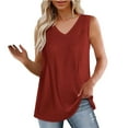 thumbnail image 1 of Mittory Summer Womens Tank Tops Loose Fit Pleated V Neck Sleeveless Tops Casual Basic T Shirts Solid Tees, 1 of 7