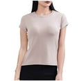 thumbnail image 1 of Mittory T-Shirt for Women Crew Neck Basic Short Sleeves T Shirt Crop Tops Cotton Slim Fit Tee Shirts, 1 of 5