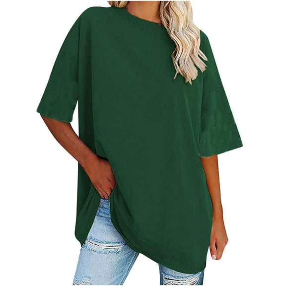 Mittory Tshirts for Women Short Sleeve Tees Loose Fit Crewneck Tops Casual Summer